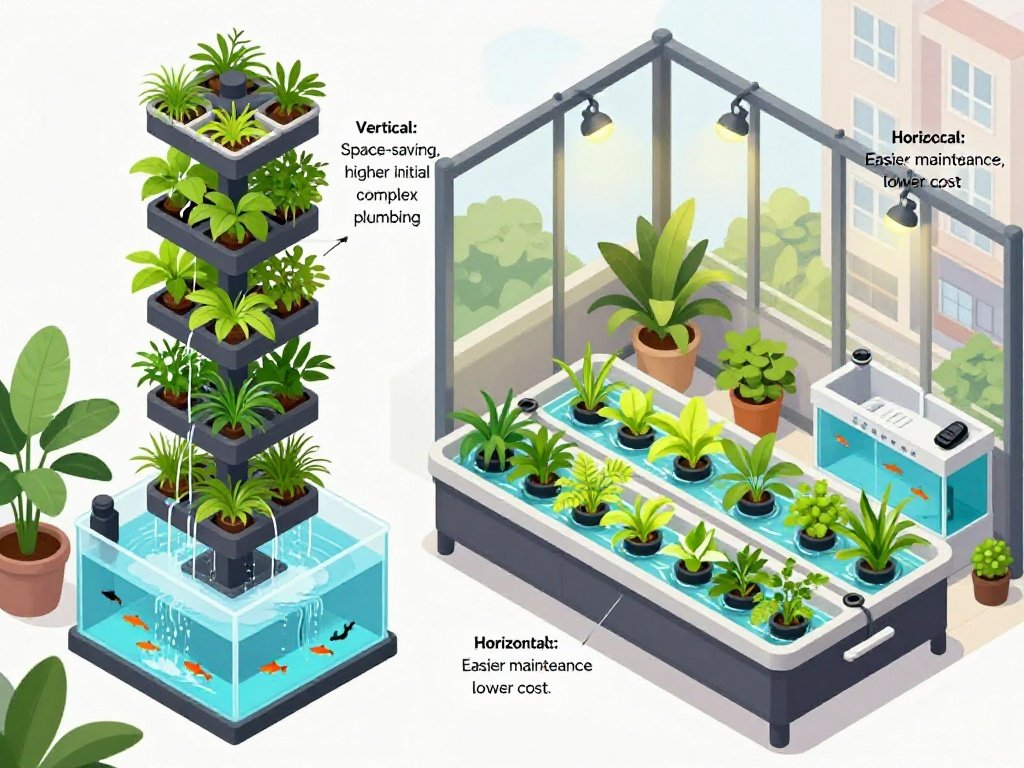 Vertical vs. Horizontal: Design Trade-offs for Small Space Aquaponics